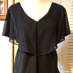 Black layered Chiffon Dress